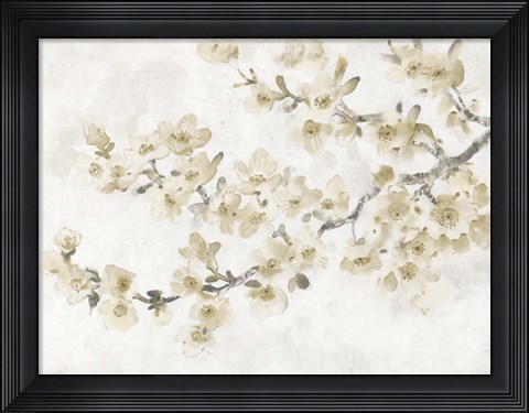 Framed Neutral Cherry Blossom Composition I Print