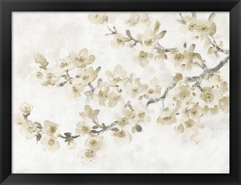 Framed Neutral Cherry Blossom Composition I Print