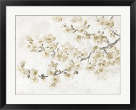 Framed Neutral Cherry Blossom Composition I Print