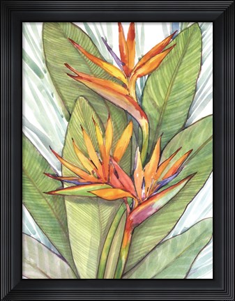 Framed Tropical Botanical Paradise I Print