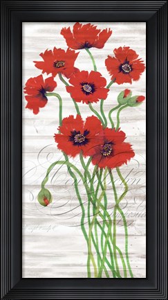 Framed Red Poppy Panel I Print