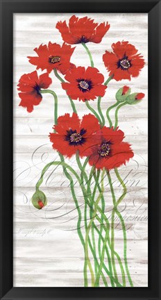 Framed Red Poppy Panel I Print