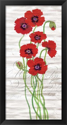 Framed Red Poppy Panel II Print