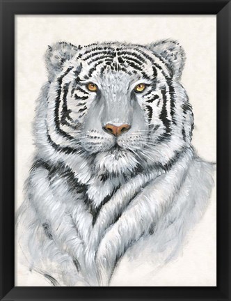 Framed White Tiger I Print