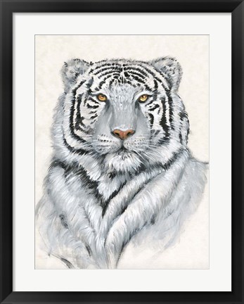 Framed White Tiger I Print