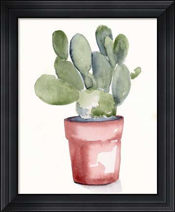 Framed Potted Succulent I Print