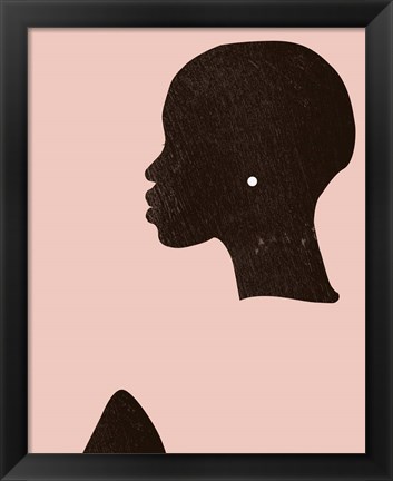 Framed Pink Silhouette I Print