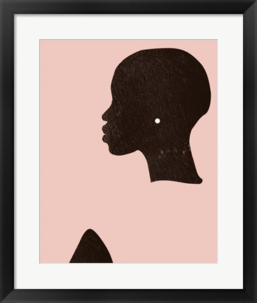 Framed Pink Silhouette I Print