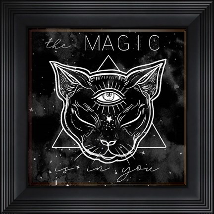 Framed Mystical Cat I Print