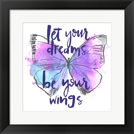 Framed Butterfly Dreams I Print