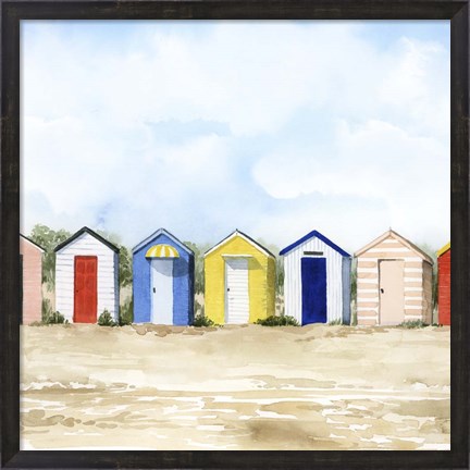 Framed Beach Huts II Print