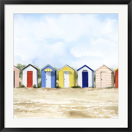 Framed Beach Huts II Print