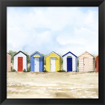 Framed Beach Huts II Print