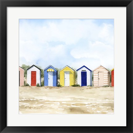Framed Beach Huts II Print