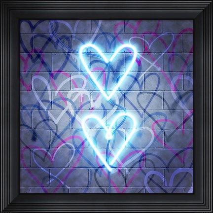 Framed Neon Heart I Print