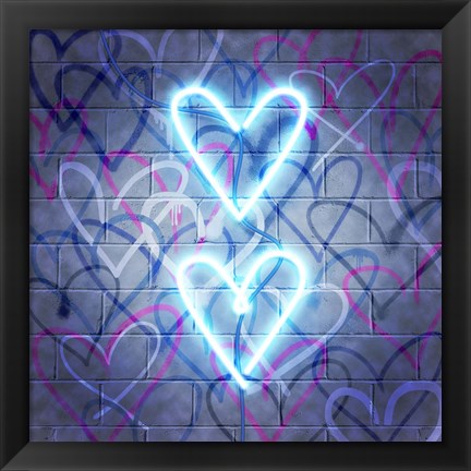 Framed Neon Heart I Print