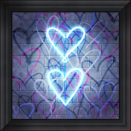 Framed Neon Heart II Print