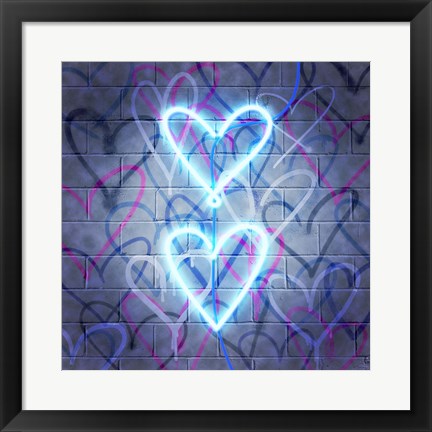 Framed Neon Heart II Print