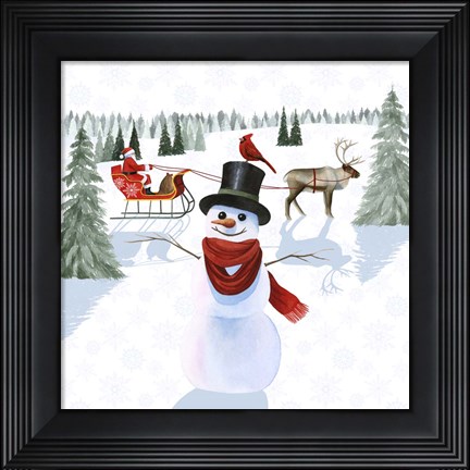 Framed Santa&#39;s Snowmen II Print
