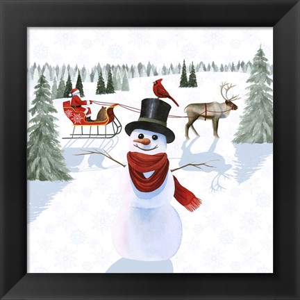 Framed Santa&#39;s Snowmen II Print