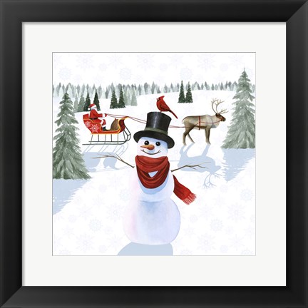 Framed Santa&#39;s Snowmen II Print