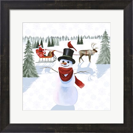 Framed Santa&#39;s Snowmen II Print