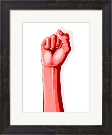 Framed Color Block Fist I Print
