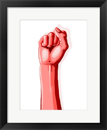 Framed Color Block Fist I Print