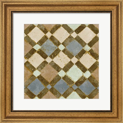 Framed Tile of Squares I Print