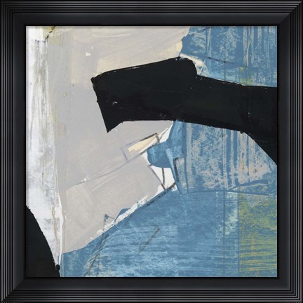 Framed Blue &amp; Black I Print