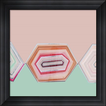 Framed Aqua Zig Zag II Print