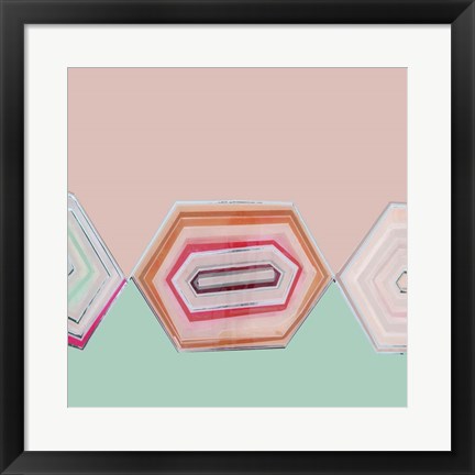 Framed Aqua Zig Zag II Print