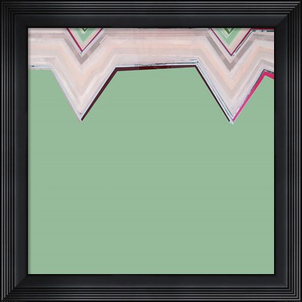 Framed Aqua Zig Zag III Print