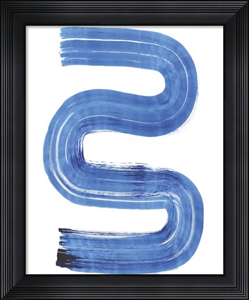 Framed Blue Swish II Print