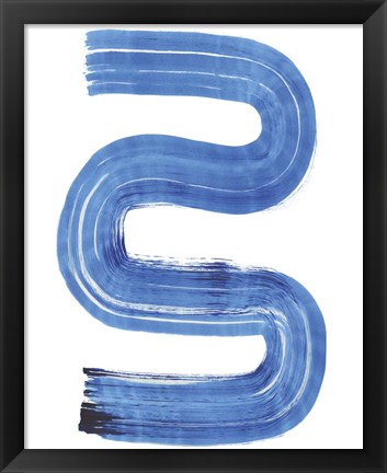 Framed Blue Swish II Print