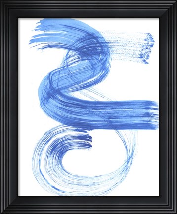 Framed Blue Swish III Print
