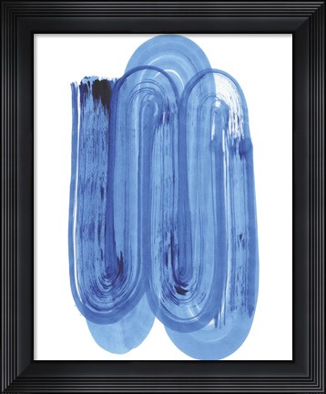 Framed Blue Swish IV Print