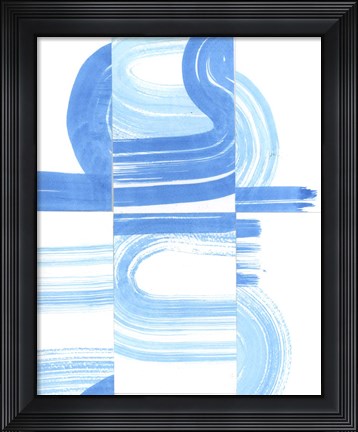Framed Blue Swish V Print