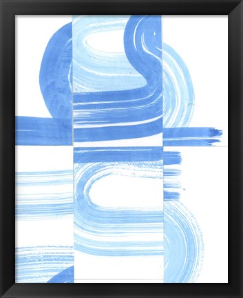 Framed Blue Swish V Print