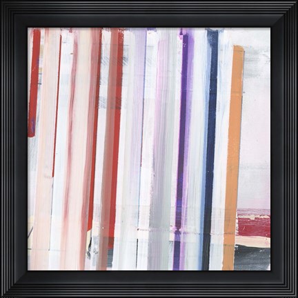 Framed Red Pink Stripes II Print