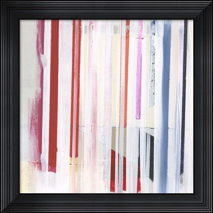 Framed Red Pink Stripes III Print