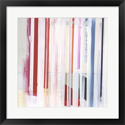 Framed Red Pink Stripes III Print