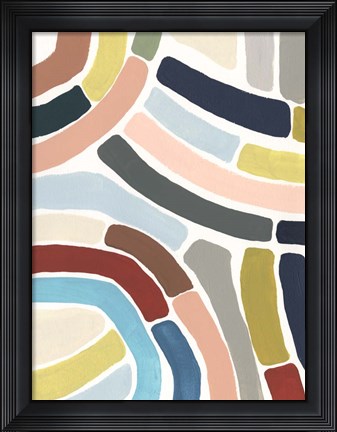 Framed Mosaic Curve I Print
