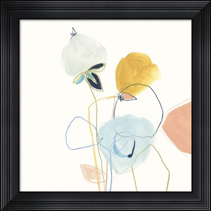 Framed Contour Garden I Print