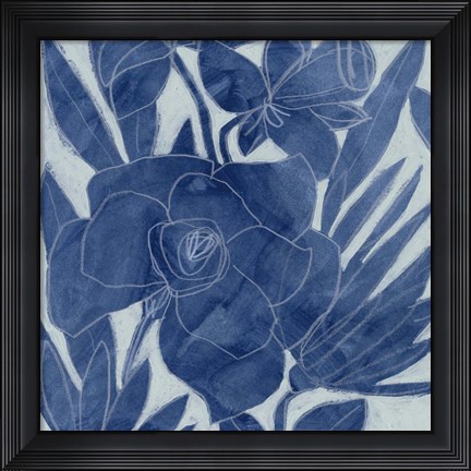 Framed Blue Lagoon Silhouette I Print