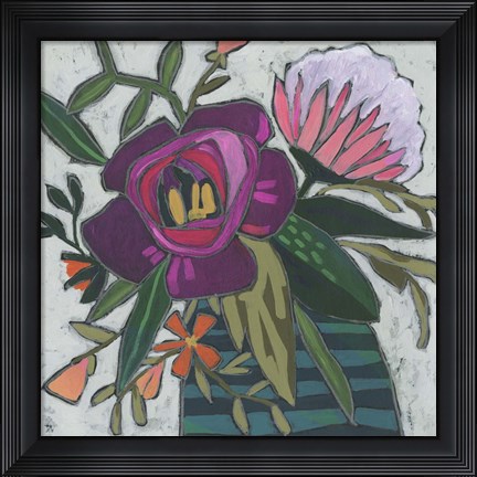 Framed Carnivale Flora I Print