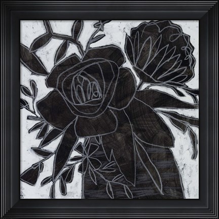 Framed Chalkboard Garden II Print