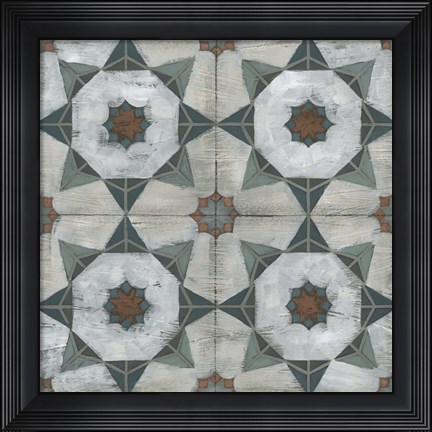 Framed Verdigris Tile II Print