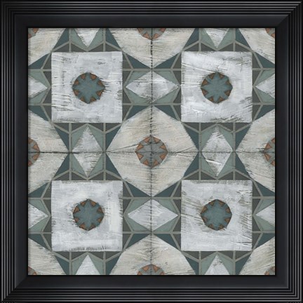 Framed Verdigris Tile III Print