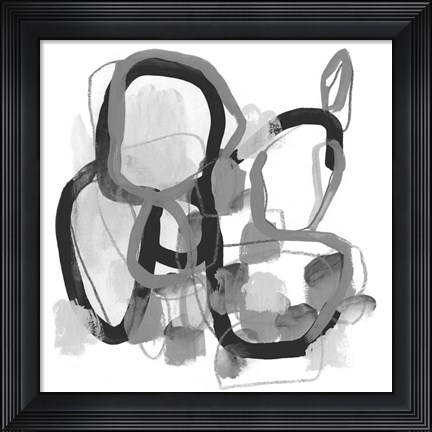 Framed Black &amp; Grey Pendulum I Print